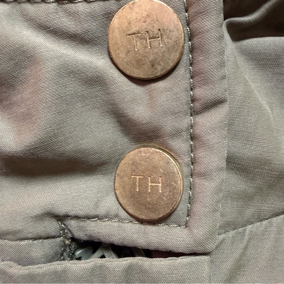 Tommy Hilfiger Womens Faux Fur Trim Hood Snap Button Parka Jacket Olive Large - Picture 7 of 12